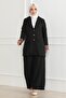 Leopard Patterned Suit Black 19218 - 3