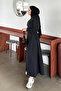Black Double Skirt Set - Front Zipper Detail - 2