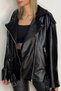 Black Leather Jacket - Oversize Intermediate, Lined, E3451-2497 - 2