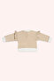 Baby Girl Stripe Patterned Beige Sweatshirt - 2