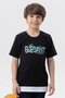 Boy's T-shirt with Text Printed 8-14 Years Old, Black