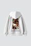 The Two Crowns Printed Oversize Unisex Premium White Hoodie