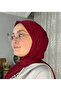 Ready-Made Shawl with Practical Snap Fasteners in Burgundy Color. - 4
