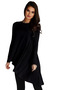 Women's Black Asymmetric Cut Blouse 14L4103