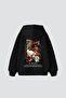 The Two Crowns Printed Oversize Unisex Premium Black Hoodie