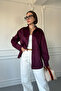Burgundy Suede Piece Shirt - 5