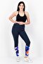 Women Brand Logo Leggings, Navy Blue - 4