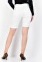 Women Regular Fit Textured Denim Shorts, White - 4