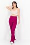 Women Ribbed Wide Leg Pants, Fushsia - 4