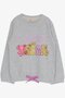 Girl's Tracksuit Set Glitter Animal Printed 1-4 Years, Light Gray Melange - 3