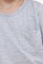 Boy's Long Sleeve T-Shirt with Pocket, Age 4-8, Light Gray Melange - 4