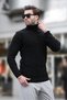 Black Turtleneck Patterned Men's Sweater E7292 - 2