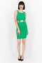 Women Textured Cut Out Bodycon Dress, Green - 3