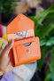 Vegan Leather Coin Pocket Large Card Holder Mini Orange Women's Wallet - 3
