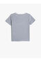 Striped T-Shirt Short Sleeve Crew Neck Appliqued Cotton - 2