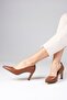 Beliz Genuine Leather Tan Color Women's Stiletto Shoes - 5