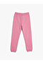 Jogger Sweatpants with Tie Waist and Glitter Print Detail - 2