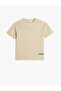 T-Shirt Short Sleeve Crew Neck Slogan Printed Cotton