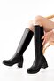 5109-3060 Black Heeled Zippered Daily Women's Boots - 3