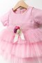 Short Sleeve Skirt Layered Towel Evening Dress - 2