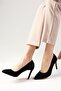 Elora Genuine Suede Black Color Women's Stiletto Shoes - 6