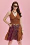 Patterned Patchwork Piece Mini Skirt - 6