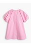 Dress Short Balloon Sleeve, Flower Applique Detailed Comfortable Fit - 4