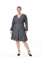 Women's Plus Size Double Breasted Neckline Long Sleeve Dress 22015