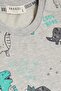 Baby Boy Tracksuit Set, Cheerful Animals Patterned, 9 Months-3 Years, Gray Melange - 5