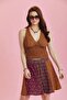 Patterned Patchwork Piece Mini Skirt - 4