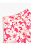 Floral Linen Shorts Lacing Double Breasted Detailed Comfortable Fit - 3
