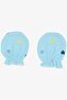 Newborn Baby Gloves, Colorful Heart Patterned, Light Blue - 2