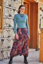 Natural Buttoned Women's Baggy Trousers with Pockets - 2