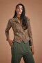 Cross Buttoned Judge Collar Women's Jacket Blouse - 3
