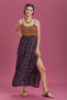 Strappy Slit Floral Robadan Dress