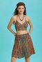 Shawl Pattern Piece Stitched Bohemian Mini Skirt - 3