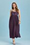 Pink Floral Robadan Plus Size Dress with Straps Slit - 4