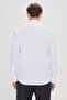 Men's White Slim Fit Slim Fit Classic Collar 100% Cotton Iron-Free Non-Iron Shirt - 5