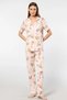 3355 Women's Short Sleeve Shirt Collar Pajama Set-Powder