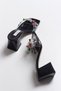 Women's Sydney Black Patent Leather Stone Slippers