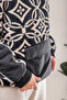 Patterned Kanugur Pocket Winter Oversize Plush Fleece Coat - 4
