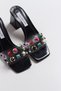 Women's Sydney Black Patent Leather Stone Slippers - 3