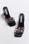 Women's Sydney Black Patent Leather Stone Slippers - 2