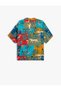 Short Sleeve Viscous Fabric with Shirt Print Detail - 2