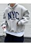 Nyc Printed Oversize Hooded Sweatshirt Hoodie