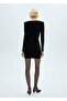 Low-Cut Velvet Dress - 4