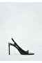 Asymmetrical Heel Leather Sandals - 3