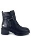 1435 Genuine Leather Daily Women's Boots-Black - 3