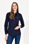 Women's Navy Blue Long Sleeve Basic Shirt 50256721 -Vr033