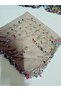 Handmade Crystal Drop Stone Beaded Writing, Cheesecloth Yemeni, Scarf, 4 Edge-Embroidered - 5
